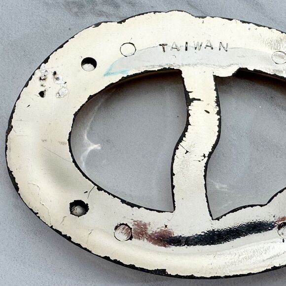 Vintage Metallic Gold Scarf Slide Shirt Tie Bar Belt Buckle - Picture 6 of 8